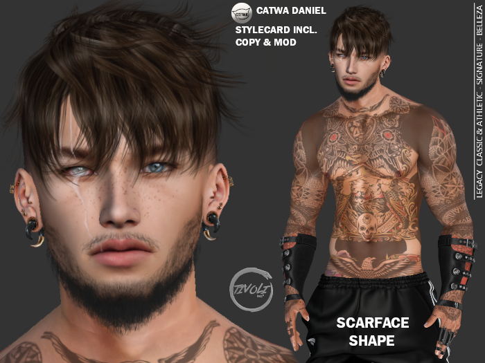 Second Life Marketplace - - Tivoli Inc - Catwa Daniel Shape Scarface